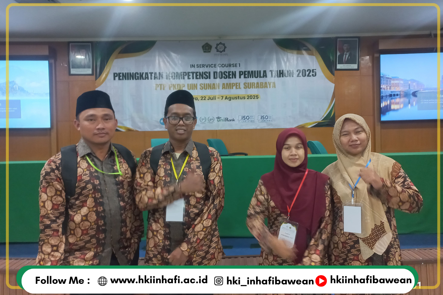 Tingkatkan Kompetensi Pendidik Profesional, Tiga Dosen Prodi HKI IAI Hasan Jufri Bawean Ikuti PKDP PTP UIN Sunan Ampel Surabaya Tahun 2025