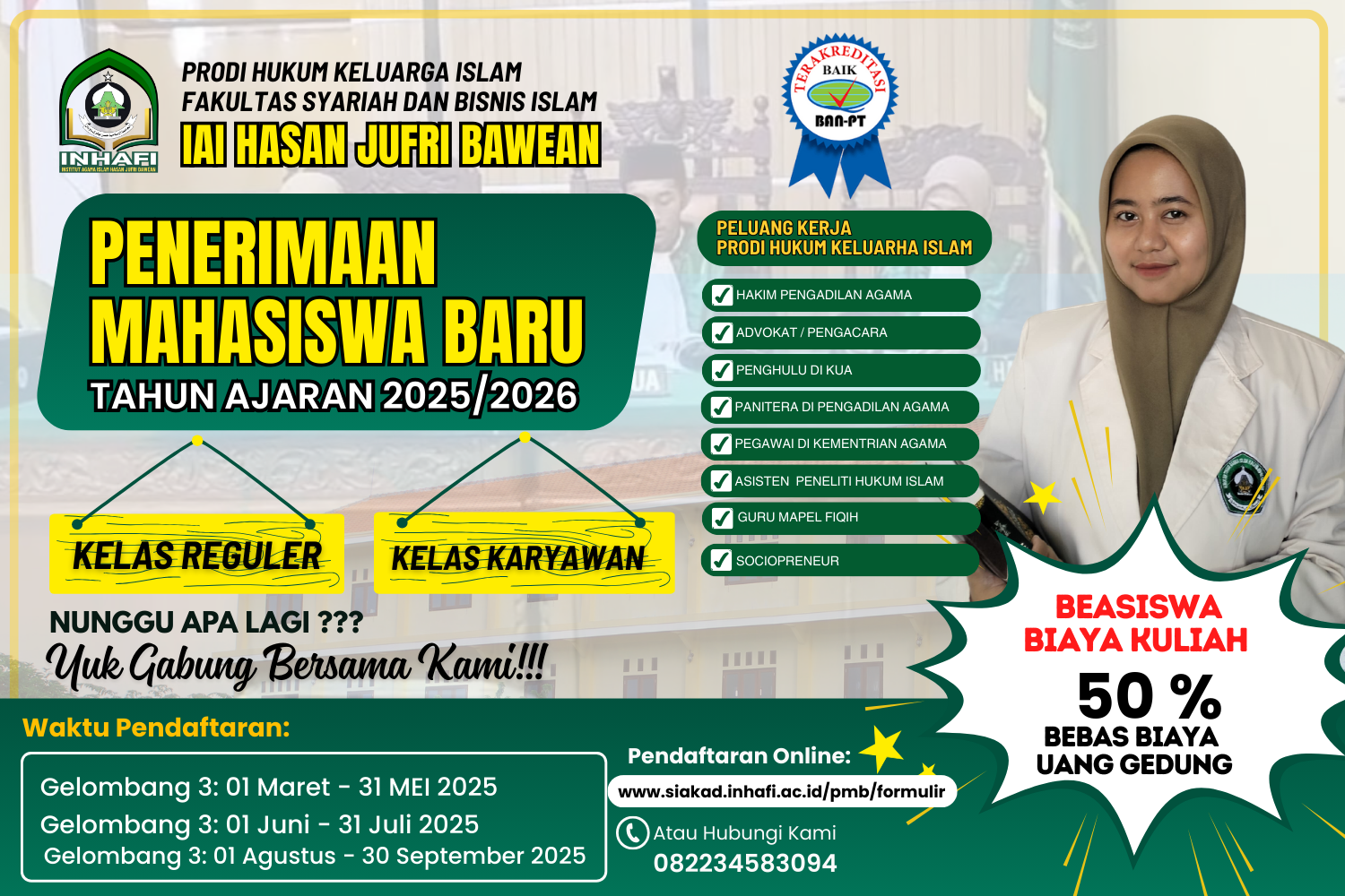 Penerimaan Mahasiswa Baru Prodi HKI Tahun Akademik 2025-2026